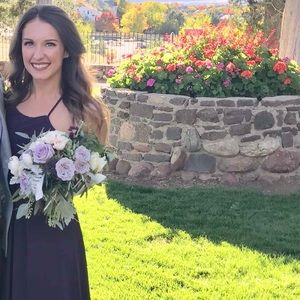 BILL LEVKOFF Chiffon Halter PURPLE dress